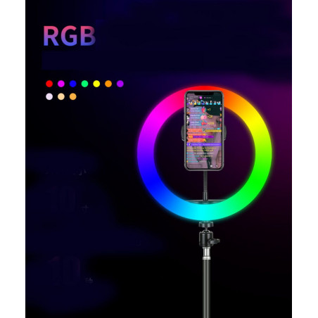Žiedinė LED lempa RL30 RGB su trikoju stovu