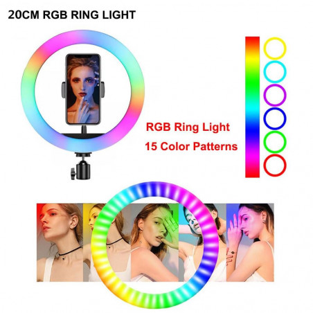 Žiedinė LED lempa MJ26 RGB 45 W