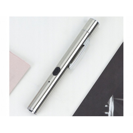 Rašiklio formos žibintuvėlis su UV LED ir USB jungtimi S-1002