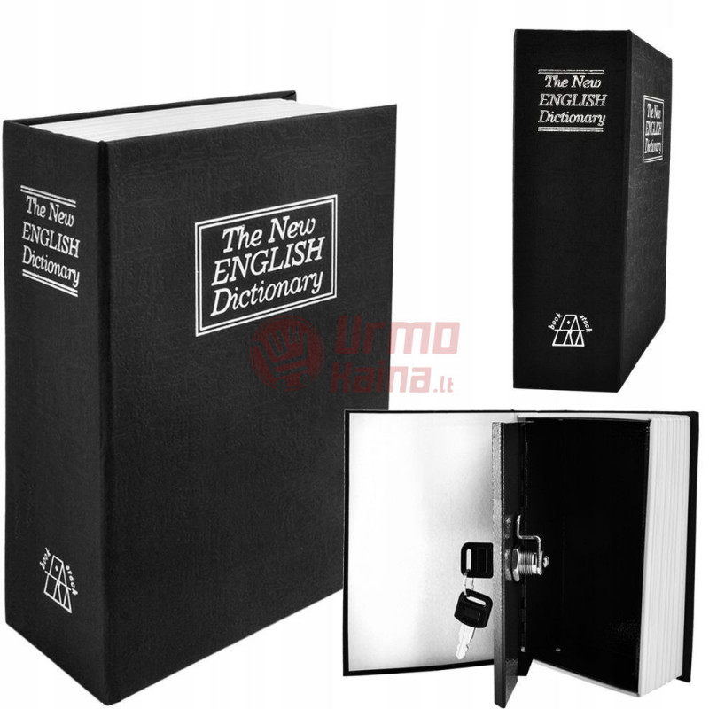 Knyga seifas, juoda, 18x11,5x5,6 cm