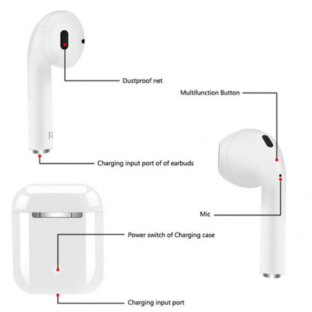 Bevielės Bluetooth ausinės TWS i13