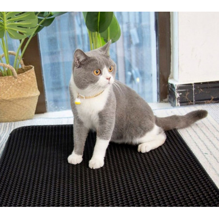 Dvisluoksnis kačių kraiko kilimėlis 50x40 cm, juodas