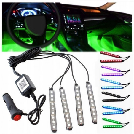 Telefonu valdomas automobilio salono LED apšvietimas RGB
