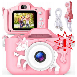Vaikiškas fotoaparatas su ekranu Unicorn, Rožinės spalvos (Prekė su defektu 9901813)