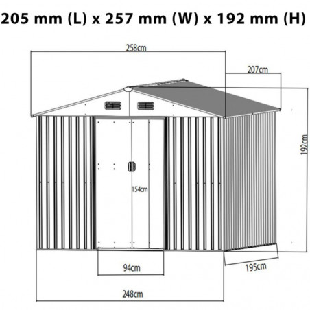 Surenkamas metalinis sandėliukas POLAND PLUS 5.2 m²