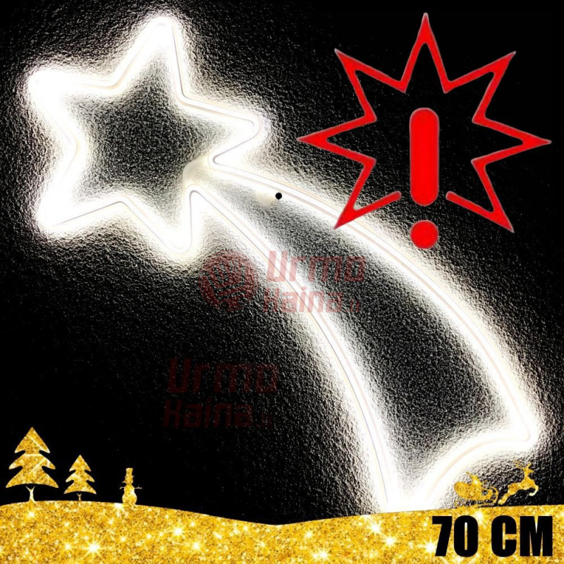 Kalėdinė LED dekoracija Krentanti Žvaigždė 70cm NEON CL3, Šaltai baltos spalvos (Prekė su defektu 9901870)