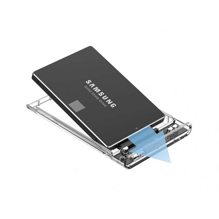 Skaidrus išorinio kietojo disko HDD SSD dėklas USB 3.0 HC01