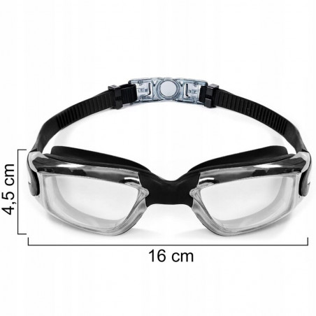 Plaukimo akiniai su dėklu ZA2 + nosies spaustukas ir ausų kamštukai