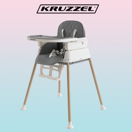 Sulankstoma maitinimo kėdutė Kruzzel HC01, pilka