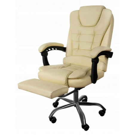 Biuro kėdė su atrama kojoms MLT01 kreminė