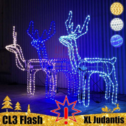 LED dekoracija 3D šviečiantis elnias XL Flash Judantis CL3, Šiltai baltos spalvos (Prekė su defektu 9901880)