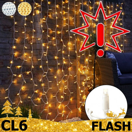 600 LED 5x3 Girlianda Užuolaida – Krioklys Flash CL6 (Prekė su defektu 9901874)