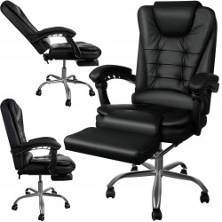 Biuro kėdė su atrama kojoms MLT01 juoda