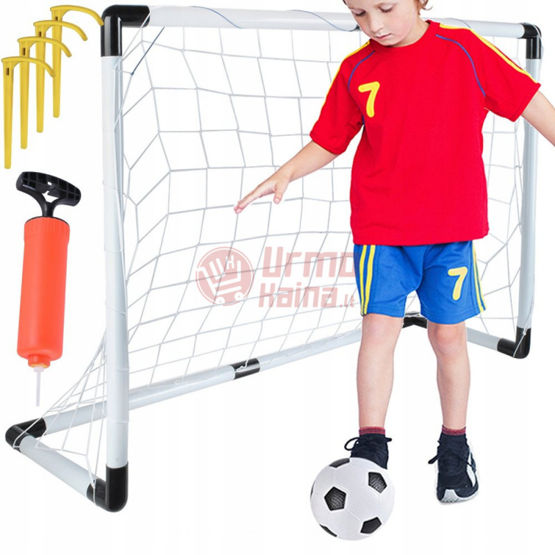 Vaikiški futbolo vartai + kamuolys ir pompa 120x40x80 cm FV01