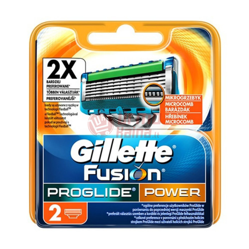 Gillette Fusion Proglide POWER skutimosi peiliukai 2 vnt.