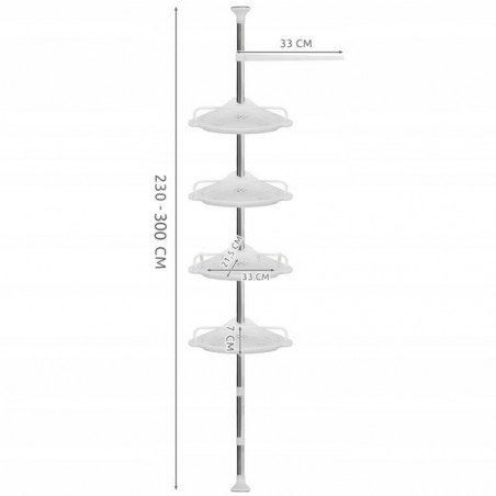 Kampinė dušo lentyna, 4 aukštai SH01