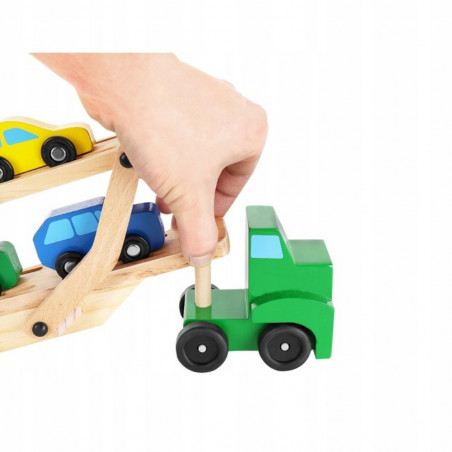 Medinis žaislinis tralas su automobiliais CT12