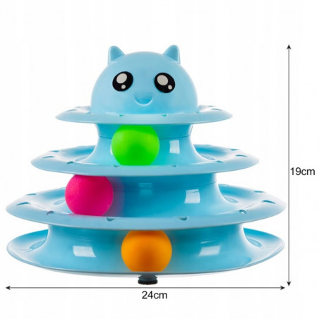Katės žaislas bokštas su kamuoliukais P37