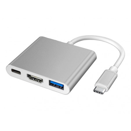 Adapteris 3in1 USB3.0, TYPE-C, HDMI 4K