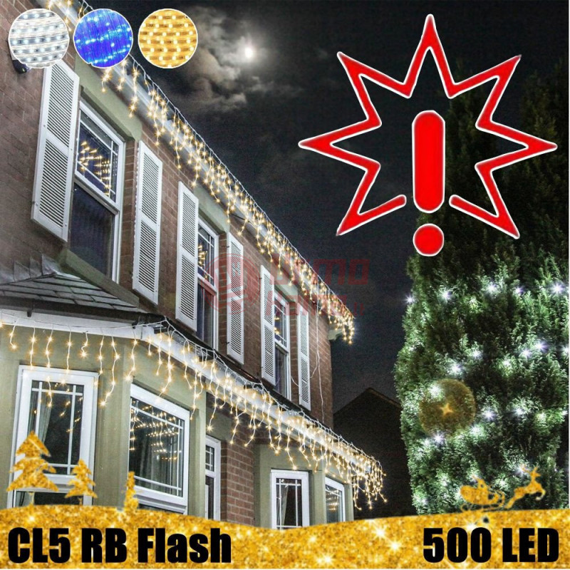 500 LED girlianda varvekliai STANDART PLIUS RB FLASH CL5, Šiltai baltos spalvos (Prekė su defektu 9901742)