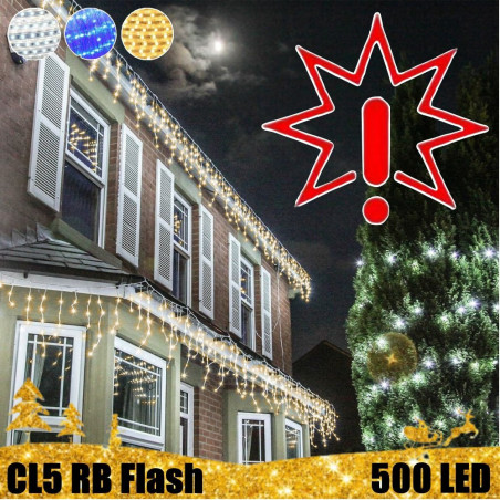 500 LED girlianda varvekliai STANDART PLIUS RB FLASH CL5, Šiltai baltos spalvos (Prekė su defektu 9901742)