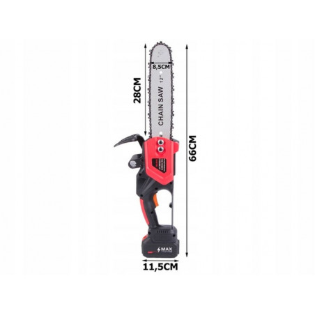 Akumuliatorinis grandininis pjūklas su akumuliatoriumi 1200W 30 cm