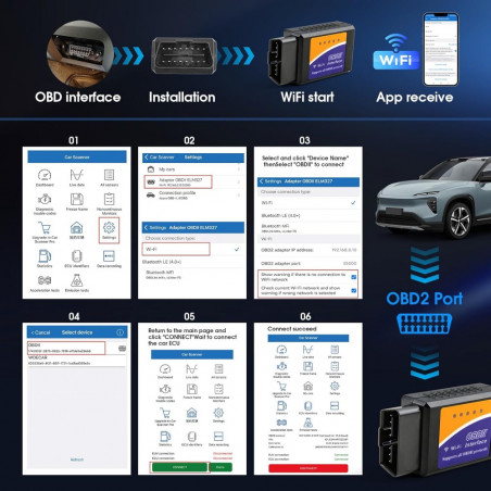 Automobilių diagnostinis prietaisas OBD2 Bluetooth VG1