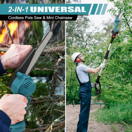 Akumuliatorinė aukštapjovė - genėjimo pjūklas + sekatorius UKC 550W 48V