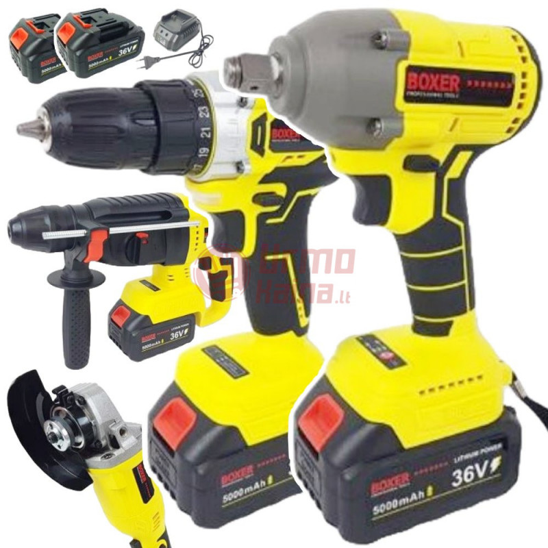 Akumuliatorinių įrankių komplektas 4in1 BOXER BX187