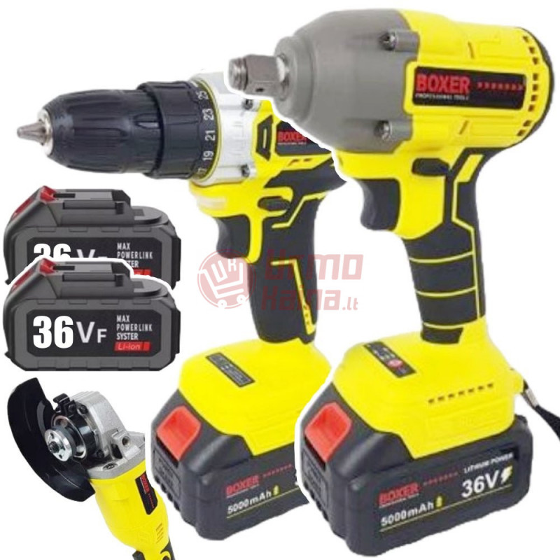 Akumuliatorinių įrankių komplektas 3in1 BOXER BX189
