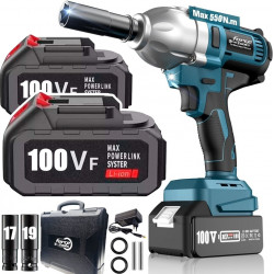 Akumuliatorinis smūginis veržliasukis FORCE TOOLS RK4058 + kroviklis, 2 akumuliatoriai ir 2 galvutės