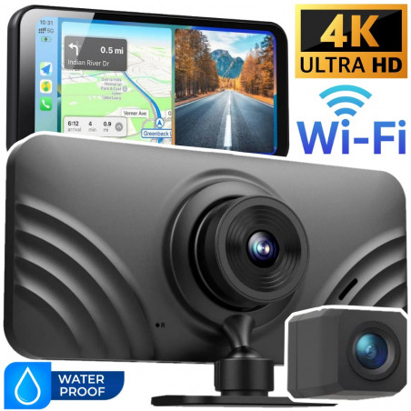Vaizdo registratorius Neoline Smartway, 2-jų kamerų, 4K su Android Auto ir Apple Carplay