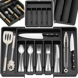 Reguliuojamas virtuvės organizatorius, Juodas 33-57cm