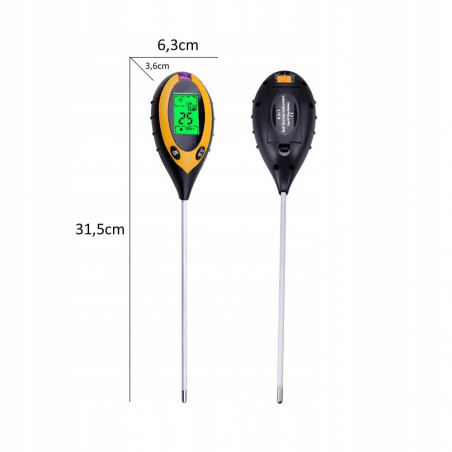 Dirvožemio pH ir drėgmės matuoklis 4in1