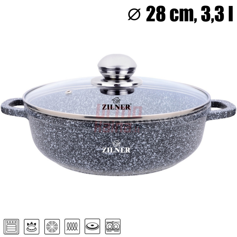 Puodas su marmuro danga ZL-7069 28 cm Puodas su marmuro danga ZL-7069 28 cm
