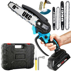 Akumuliatorinis grandininis genėjimo pjūklas UKC9E 6 ir 8", 500W