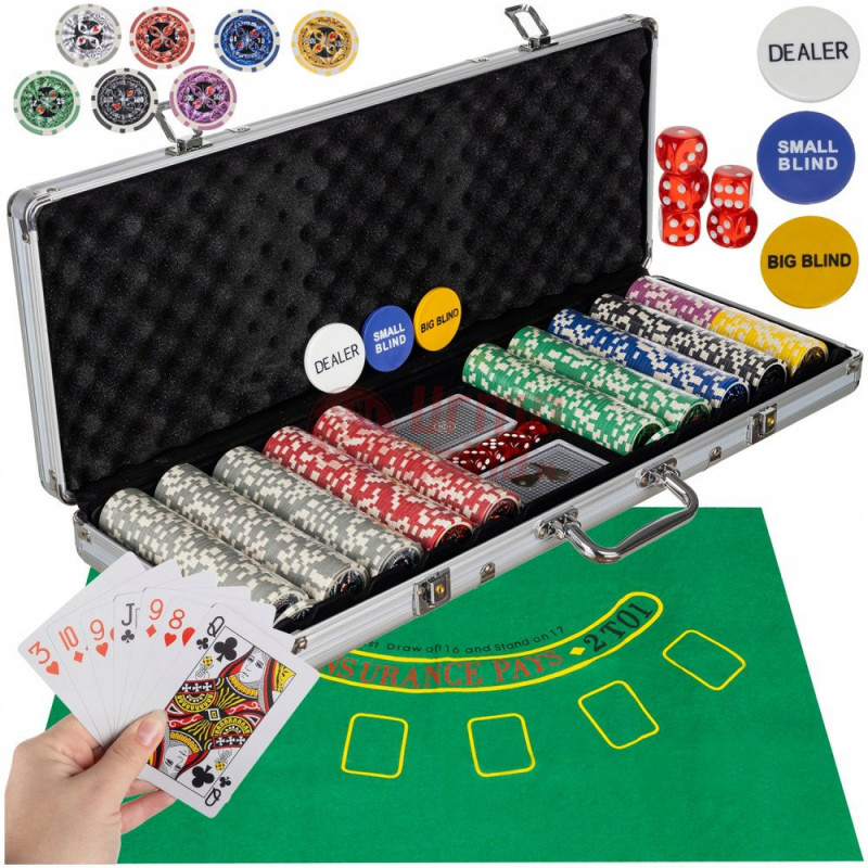 Pokerio rinkinys lagaminelyje Texas Strong Poker, 500 žetonų Pokerio rinkinys lagaminelyje Texas Strong Poker, 500 žetonų