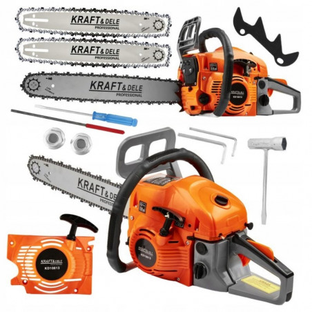 Benzininis grandininis pjūklas KRAFT&DELE KD10613 5,9 AG (4,4 kW), 2in1 16"+18"