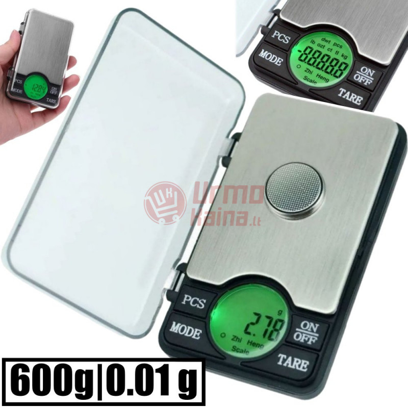 Graminės juvelyrinės svarstyklės 600g-0,01g 6202 Graminės juvelyrinės svarstyklės 600g-0,01g 6202