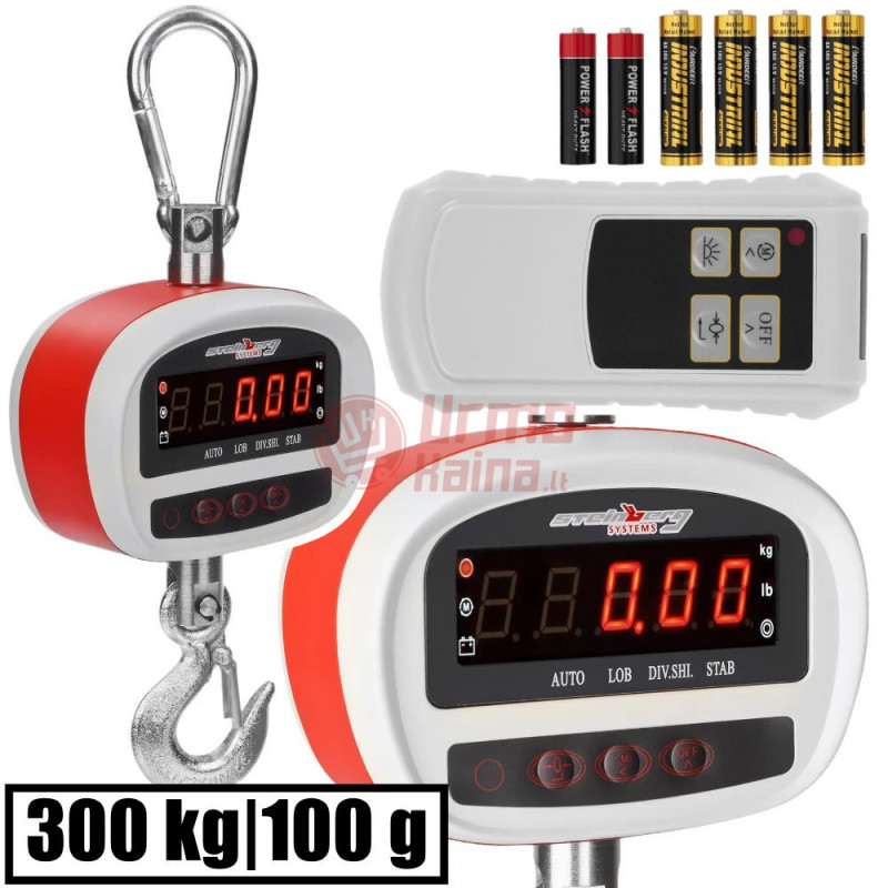 Kraninės svarstyklės SBS-KW-300KE 300 kg LED Kraninės svarstyklės SBS-KW-300KE 300 kg LED