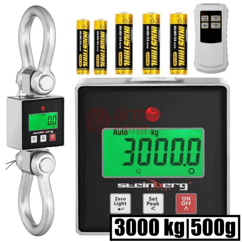 Kraninės svarstyklės - 3000 kg - 0,5 kg SBS-KW-3000ZM Kraninės svarstyklės - 3000 kg - 0,5 kg SBS-KW-3000ZM