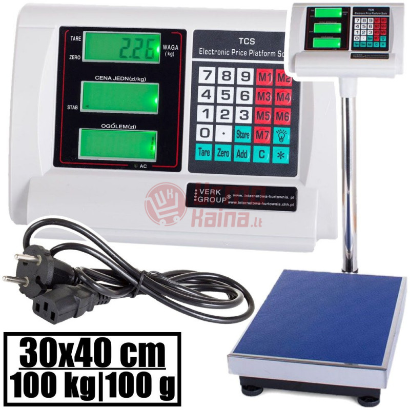 Platforminės svarstyklės E100AS (100 kg, 40x30) Platforminės svarstyklės E100AS (100 kg, 40x30)