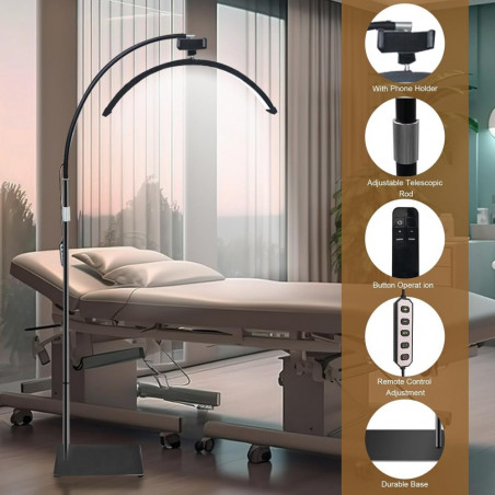 Pusmėnulio formos kosmetinė lempa su stovu 30W, 125-180 cm
