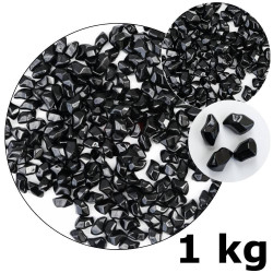 Dekoratyviniai stikliniai akmenukai biožidiniams, juodi, 1 kg