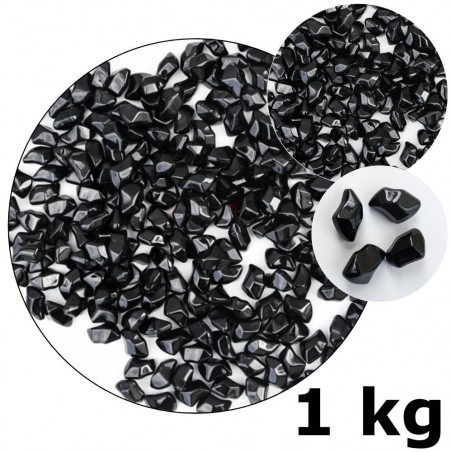 Dekoratyviniai stikliniai akmenukai biožidiniams, juodi, 1 kg