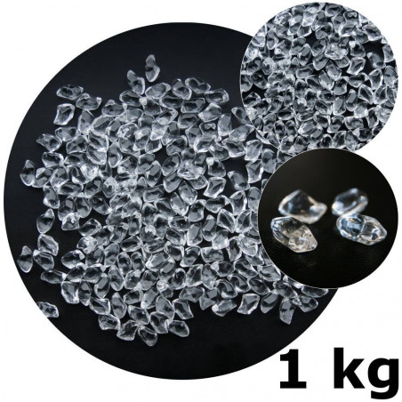 Dekoratyviniai stikliniai akmenukai biožidiniams, skaidrūs, 1 kg