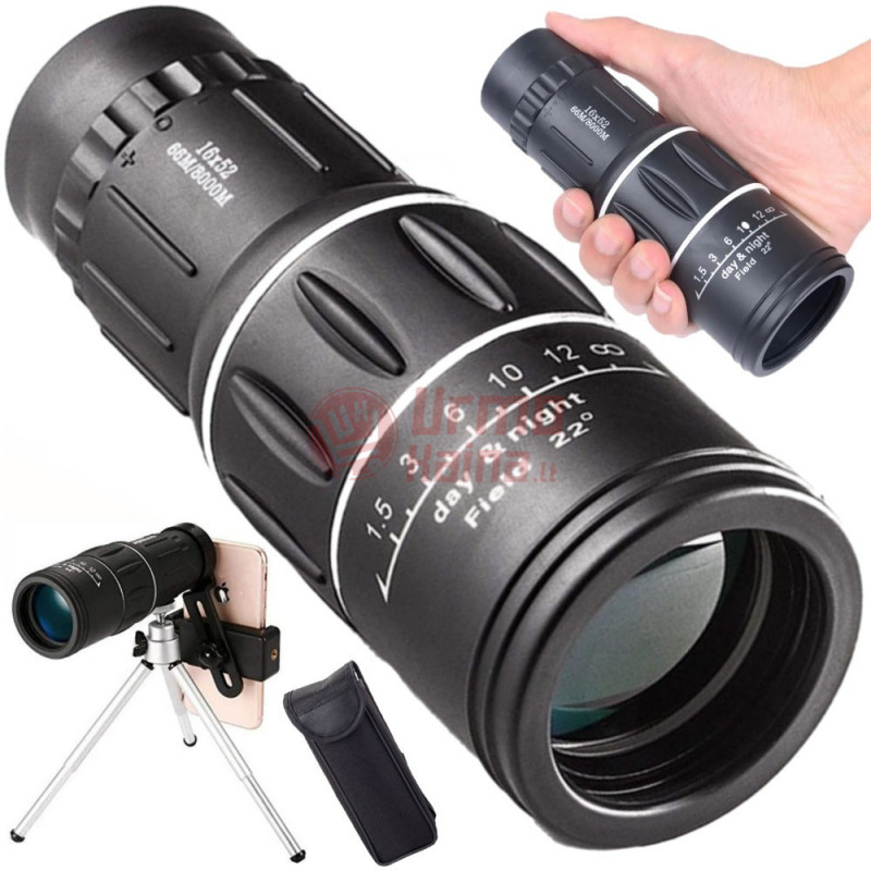 Monoklis su dėklu 16x52 Monoklis su dėklu 16x52