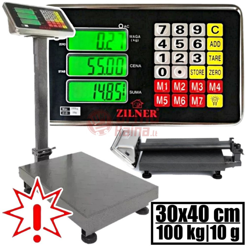 Platforminės svarstyklės 1001BSFM (100 kg, 30x40) (Prekė su defektu 9902213) Platforminės svarstyklės 1001BSFM (100 kg, 30x40) (Prekė su defektu 9902213)