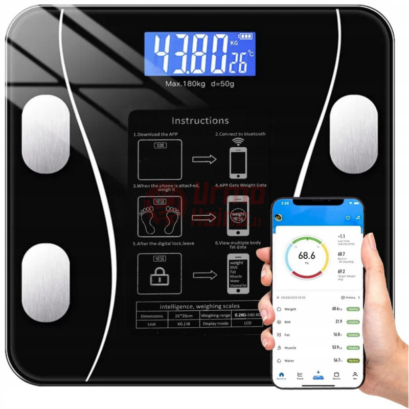 Išmanios vonios svarstyklės su „Bluetooth“ RH01