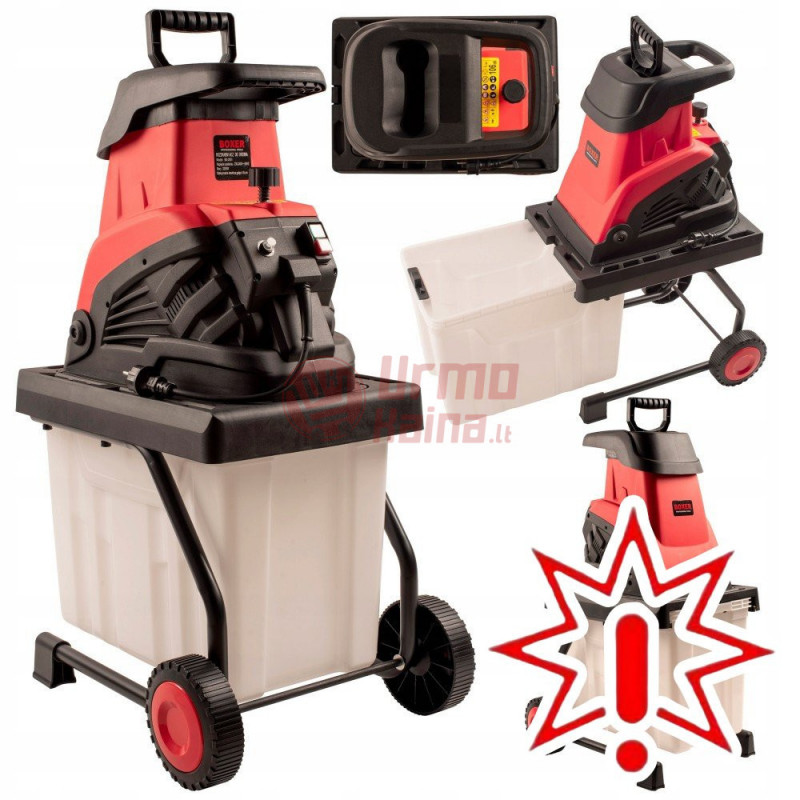 Elektrinis šakų smulkintuvas BOXER BX2051 3200W  (Prekė su defektu 9902223)